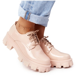 PS1 Oxfords til kvinder på den nøgne Imogen -platform beige lyserød