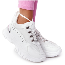 PS1 Kvinders sneakers på stor sål Hvid Godt humør