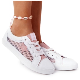 Kvinders sneakers med Mesh Big Star DD274688 Hvid-pink