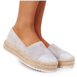 S.Barski Espadrilles på halmplatformen S. Barski Grey beige