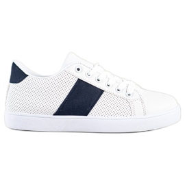 SHELOVET Åbne sneakers med øko -læder hvid