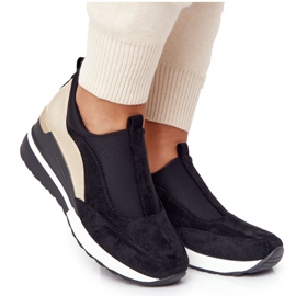 Vinceza 10593 Wedge-sneakers i sortguld grøn