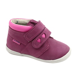 Mazurek Læder sportssko med velcro 1355 fuchsia-pink lyserød