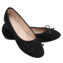 Dame ballerinaer i sort ruskind 2CE-9490 Sort