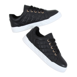 Sort quiltet kvinders sneakers BL232P Sort