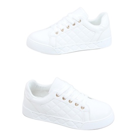 Hvide quiltede kvinders sneakers BL232P Hvid