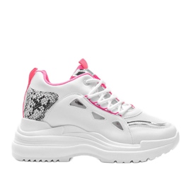 Hvide og lyserøde Felicia snake sneakers