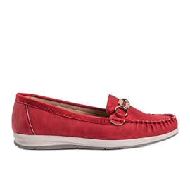 Røde skinnende Devin loafers