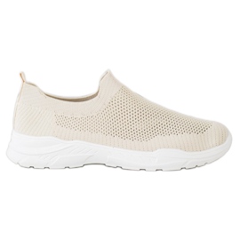 Ideal Shoes Slip-on sko med mesh beige