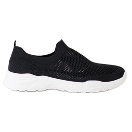 Ideal Shoes Slip-on sko med mesh sort