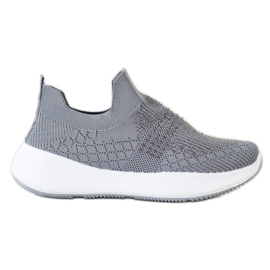 Renda Grå sneakers med krystaller