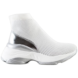 SHELOVET Sneakers i høj tekstil hvid