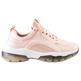 SHELOVET Lyserøde sneakers med Eco Leather