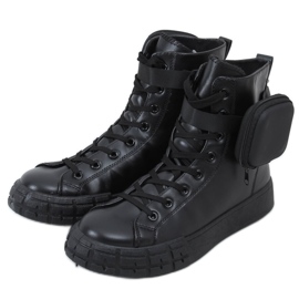 Sort VL142 Sorte sneakers med en pose