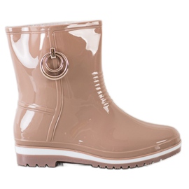 Bona Galoscher Med Gyldent Ornament beige