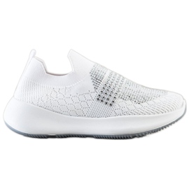 Renda Hvide sneakers med krystaller