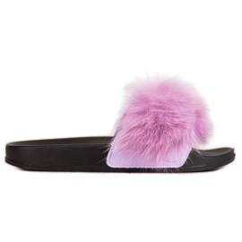 Bona Moderigtige flip-flops med pels violet