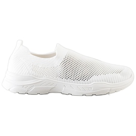 Ideal Shoes Slip-on sko med mesh hvid