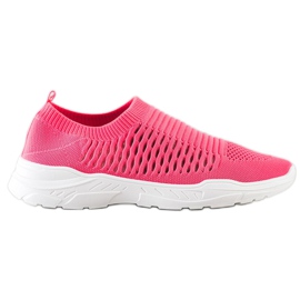 Ideal Shoes Komfortable åbent sneakers lyserød