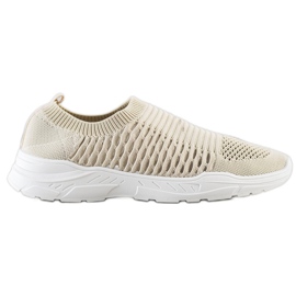 Ideal Shoes Komfortable åbent sneakers beige