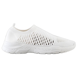 Ideal Shoes Komfortable åbent sneakers hvid