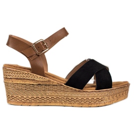 S. BARSKI Sandaler Na Koturnie S.BARSKI brun sort