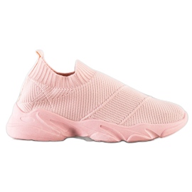 SHELOVET Komfortable slip-on sko lyserød