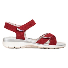 VINCEZA Velcro sandaler rød