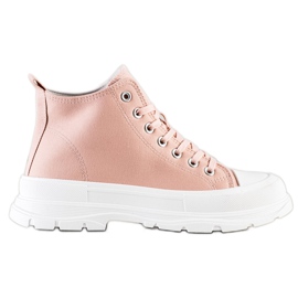 SHELOVET Høje sneakers på platformen lyserød