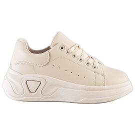 SHELOVET Stilfulde Eco Leather Sneakers beige