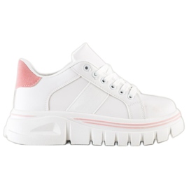 SHELOVET Hvide sneakers på platformen