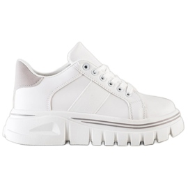 SHELOVET Hvide sneakers på platformen