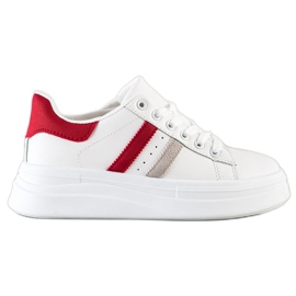 SHELOVET Sneakers med ruskindindsatser hvid