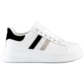 SHELOVET Sneakers med ruskindindsatser hvid