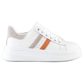 SHELOVET Sneakers med ruskindindsatser hvid