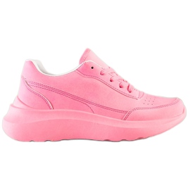 SHELOVET Klassiske Eco Leather Sneakers lyserød