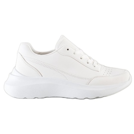 SHELOVET Klassiske Eco Leather Sneakers hvid