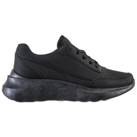 SHELOVET Klassiske Eco Leather Sneakers sort