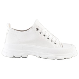 SHELOVET Hvide sneakers på platformen