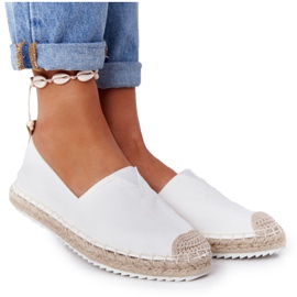 Espadrilles på en flettet sål Big Star HH274493 hvid