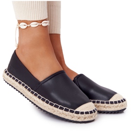 Læder Espadrilles på en flettet sål Big Star HH274505 Sort