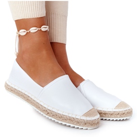 Læder Espadriller På En Flettet Sål Big Star HH274506 Hvid