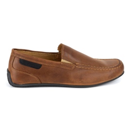 Polbut Mænds læder loafers 2105 kamel brun