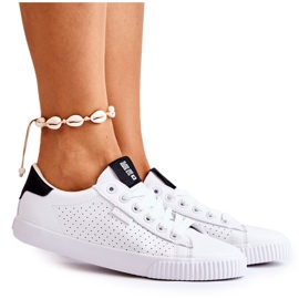 Kvinders lædersneakers Big Star HH274071 Hvid og sort