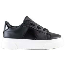 SHELOVET Sneakers med øko -læder på platformen sort