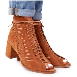 Suede Openwork Støvler Maciejka Rød 04040-29 brun