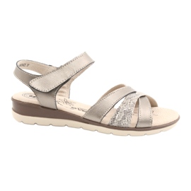Evento Komfortable lædersandaler 20SD20-2174 Bronze beige brun flerfarvet
