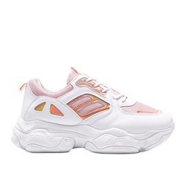 Lyserøde og hvide sneakers på en tyk Annette sål flerfarvet