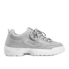 Grå sneakers med tykke Amya såler