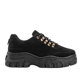 Sorte sneakers med en tyk Cecilia sål